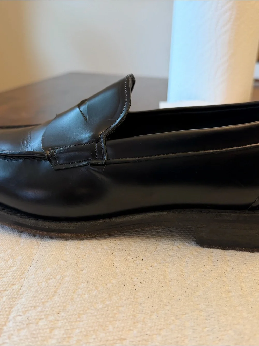 Allen Edmonds Black Leather Mercer Street Penny Loafers